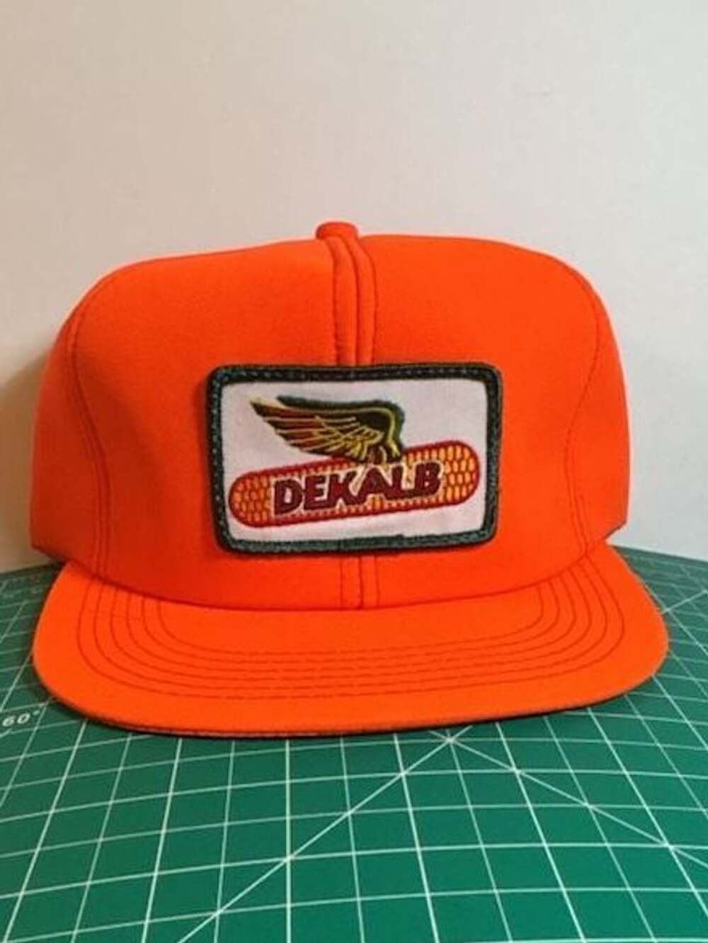Vintage Dekalb Seed Orange Foam Trucker Hat Snapback